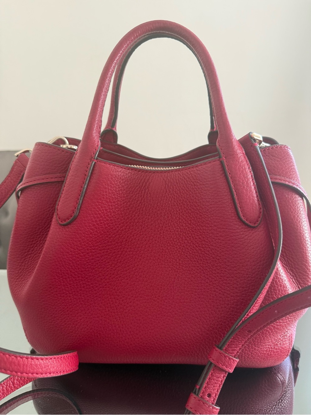 Stunning Kate Spade Dumpling Cherry Red Pebbled Leather Satchel! ❤️ - Picture 11 of 11